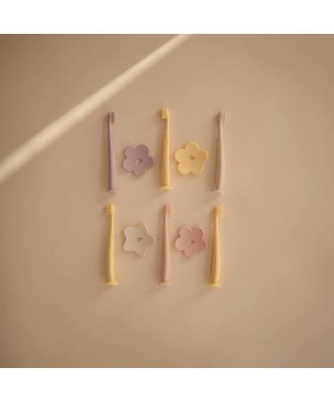 Mushie Flower Toddler Training Toothbrush - Daffodil | Soft Bristles, Easy Grip Handle - Buy Online on GoSupps.com