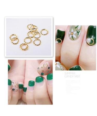 Frcolor 120 Pcs Rose Gold Nail Art Studs - 3D DIY Nail Charms & Decorations | Mixed Metallic Rivets & Shapes - Buy Online on GoSupps.com