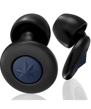 Ear Plugs for Sleeping Noise Cancelling - Reusable Washable Silicone Earplugs for Noise Reduction 8 Ear Tips with Travel Case for Sleep Work Sound Blocking Noise Sensitivity Flights (Black)
