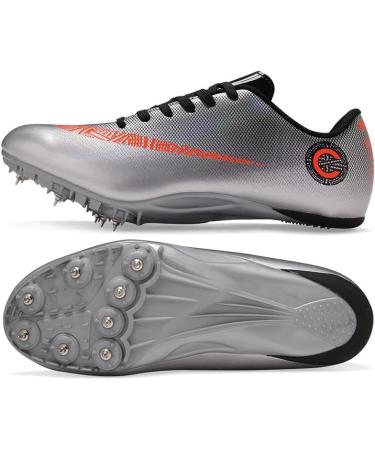 Eribby Track Spike Running Shoes 10 Women/8.5 Men - Silver | Sprinting Shoes for Men and Women - Buy Online on GoSupps.com
