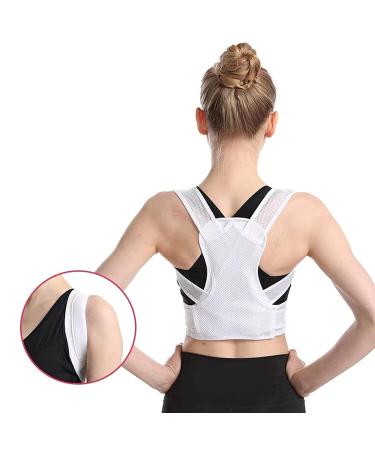 Posture Corrector Back Corrector Belt Spine Shoulder Adjustable Straps Support Bandage Shoulder Corset Back for Upper Back Pain Relief White S (White XS) White X-Small - Buy Online on GoSupps.com