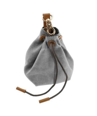 OTOTEC Dog Treat Pouch Cleanable Dog Treat Training Bag with Clip and Drawstring Pet Snack Bag Food Storage for Dog Training Outdoor Activities Walking Grey