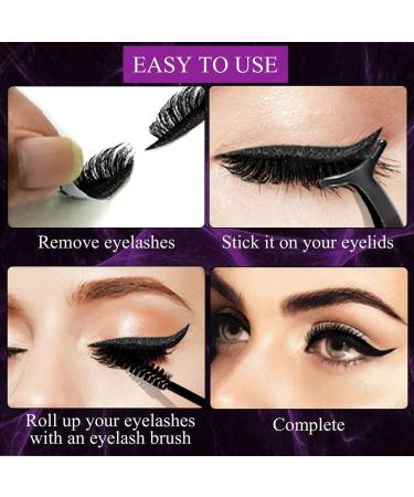 Winbst Reusable Eyeliner & Eyelash Stickers - 4 Pairs with Adhesive Eyelash Brush for Perfect Eye Makeup - Buy Online on GoSupps.com