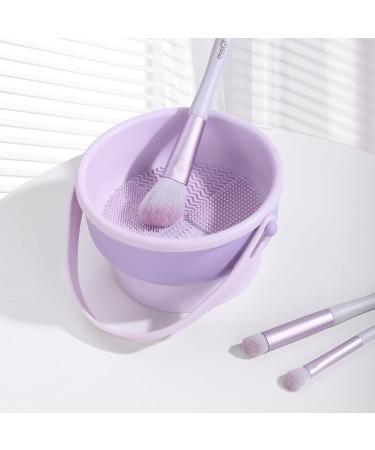 Buy MSQ 3 in 1 Silicone Makeup Brush Cleaning Mat - Scrubber & Drying Holder for Brushes & Sponges (Purple) | International Shipping Available - Buy Online on GoSupps.com