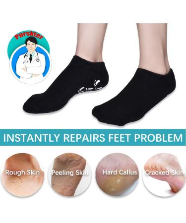 Men's Moisturizing Gel Spa Socks for Repairing Dry, Cracked Feet - Black - Buy Online on GoSupps.com