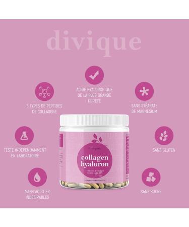 Divique Collagen and Hyaluronic Acid 270 Capsules - Multicollagen Type 1 2 3 5 10 - with Hyaluronic Acid Vitamin C Biotin and Selenium Zinc - Buy Online on GoSupps.com
