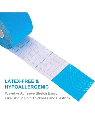 5M Kinesiology Elastic Tape - Sky Blue Sports Physio Muscle Strain Injury Support - Premium Quality for Effective Relief - Buy Online on GoSupps.com