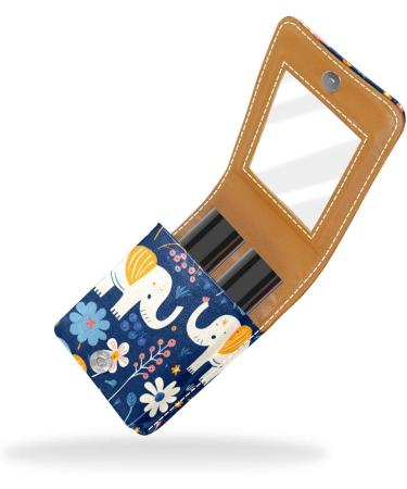 Travel Lipstick Organizer Case - Portable Makeup Bag with Mirror | Cute Elephant Design | International Shipping Available - Buy Online on GoSupps.com