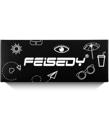 Feizedy Retro 70s 80s Blue Light Filter Glasses for Women & Men - 60mm Blue Light Blocking PC Gaming Glasses with Transparent Frame - Buy Online on GoSupps.com