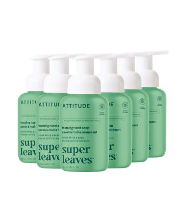 ATTITUDE Foaming Hand Soap EWG Verified Plant and Mineral-Based Ingredients Vegan and Cruelty-free Personal Care Products Green Apple & Basil 10 Fl Oz (Pack of 6) Green Apple & Basil 10 Fl Oz (Pack of 6)
