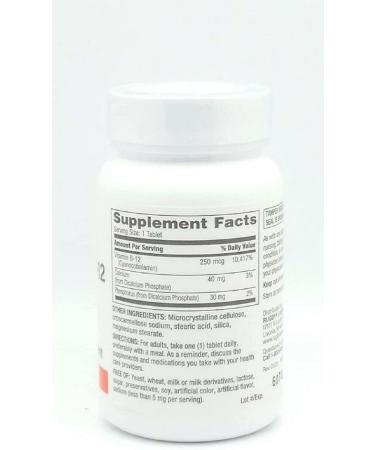 Rugby Laboratories Vitamin B-12 250mcg Calcium 40mg Phosphorus 30mg Dietary Supplement - 130 Tablets - Buy Online on GoSupps.com