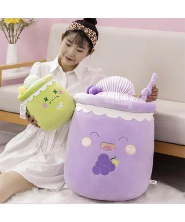 GagaLu Cute juice bubble tea blueberry lemon grape peach milk tea drink bottle pillow decoration sofa birthday 22cm 1 - Buy Online on GoSupps.com