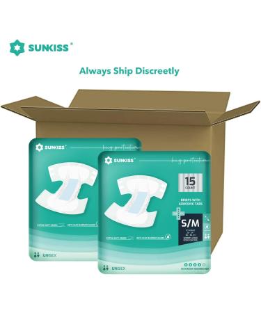 SUNKISS TrustPlus Adult Diapers - Maximum Absorbency - Disposable Incontinence Briefs for Men and Women - Small/Medium - 15 Count - Buy Online on GoSupps.com