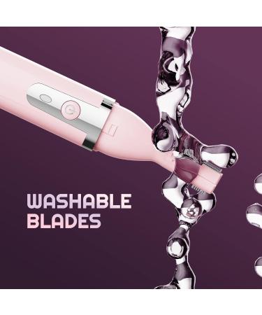 Rechargeable Electric Eyebrow Trimmer for Women - Painless Facial Hair Shaver & Detail Razor in Pink | Perfect for Face Neck and Lips - Buy Online on GoSupps.com