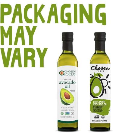 Chosen Foods 100% Pure Avocado Oil 1 L (2 Pack) Non-GMO - Ideal for High-Heat Cooking, Frying, Baking, and More - Buy Online on GoSupps.com