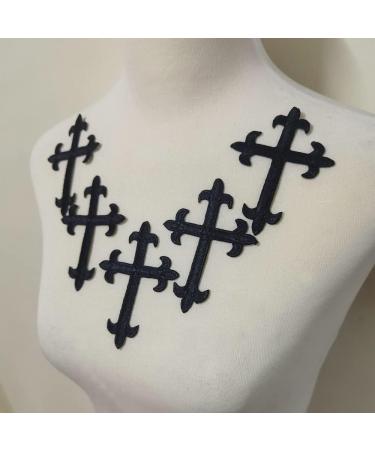 5pcs Black Flower Applique Patches - DIY Embroidery Sticker Blossom - Buy Online on GoSupps.com