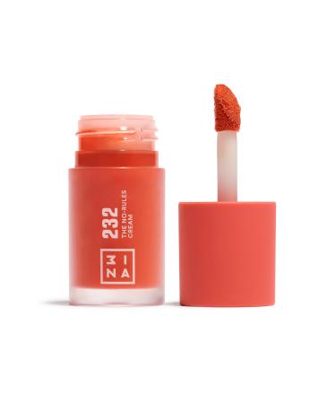 3ina make -up - The no -rules Cream 232 - Coral red - Liquid blush for eyes lips cheeks - blush with sweet almond oil - Cream blusher for natural and bright finish - vegan - cruelty free - Buy Online on GoSupps.com