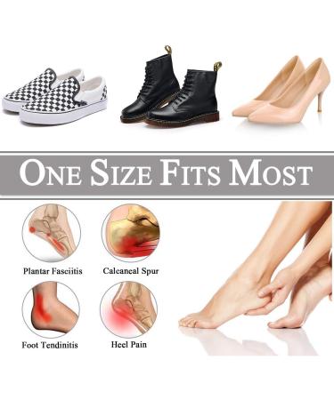 Gel Heel Cushion Inserts for Plantar Fasciitis - Silicone Protectors for Cracked Heels, Achilles Tendinitis - 4 Count (Black/White) - Women & Men - Buy Online on GoSupps.com