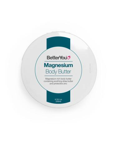 BetterYou Magnesium Body Butter - Incredibly Nourishing and Hydrating Formula - Perfect for Dry Areas - Leaves Your Skin Remarkably Supple and Radiant - Absorbs Quickly to Restore Moisture - 6.7 oz