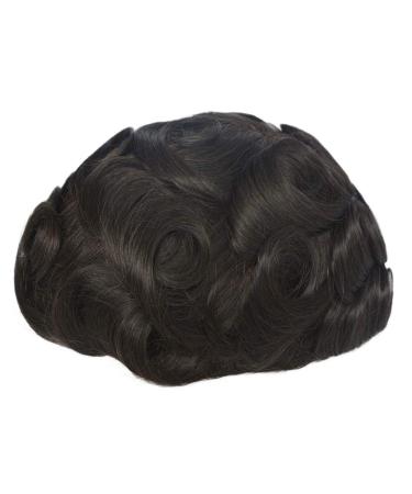 HairNotion Real Hair Toupet for Men - Swiss Tip NPU Wig Hair Part 7x9 Inch - Black 1B | Premium Hair Replacement System - Buy Online on GoSupps.com