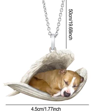 Hujinkan Pendant Chain Necklace Women Stainless Steel Sleeping Angel Dog Wings Necklace Fashion Jewelry Accessory Angle Necklace For New Year Anniversary Dating Easter Thanksgiving Gifts 4 - Buy Online on GoSupps.com