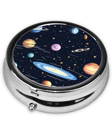 Solar Family Round Pill Box - 3 Compartment Portable Travel Organizer for Easy Medication Management - Buy Online on GoSupps.com