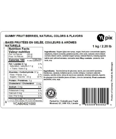 Yupik Gummy Fruit Berries Natural Colors & Flavors 1 kg Gluten-Free Made from Fruit Juice Chewy & Soft Gummies Fun Treat Sweet Candy Delicious Snack Ideal for Gifting Holidays & Baking 1 kg (Pack of 1) - Buy Online on GoSupps.com