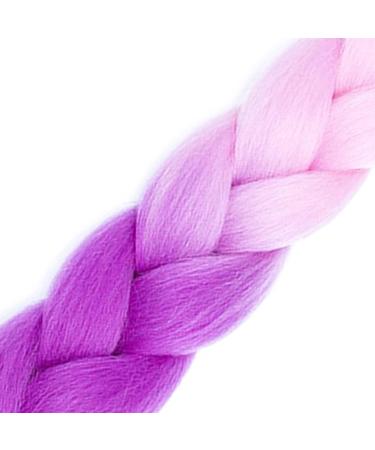 LDMY Ombre Pink to Purple Jumbo Braiding Hair Extensions - 24 Inch 6pcs Pack Synthetic Jumbo Braids for Women - Buy Online on GoSupps.com