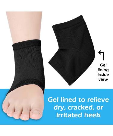 Comfortable Heel Protection Socks for Plantar Fasciitis & Heel Spurs | Soft Gel Compression Socks for Men & Women - Black - Buy Online on GoSupps.com