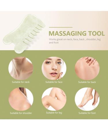 SUPVOX 1pc Gua Sha Facial Massage Tool - Jade Scraping Plate for Face & Scalp - Chinese Massage Comb - 9.0x5.5cm - Buy Online on GoSupps.com