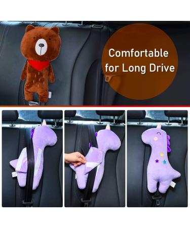 Pinkgarden Car Pillow for Kids - Seatbelt Cover and Head Rest Cushion for Toddler (Bear) - Buy Online on GoSupps.com