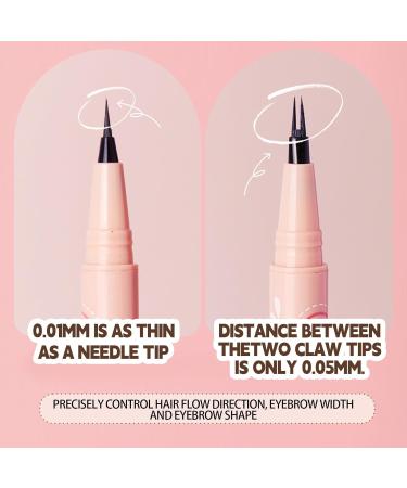 Brow Pencil | 2 Fork Tip Liquid Brow Pen Sweatproof - Realistic Make up Pen Eye-Catching Eye Makeup for Women Teens Party Hersil 01# - Buy Online on GoSupps.com