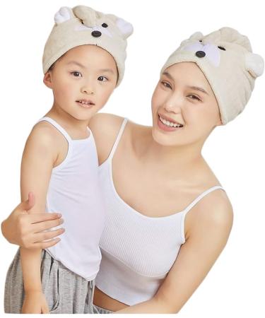 Cysocool Anti-Frizz Microfiber Hair Turban for Women | Quick-Drying Soft Towel for All Hair Types | Beige Bear Design - Buy Online on GoSupps.com