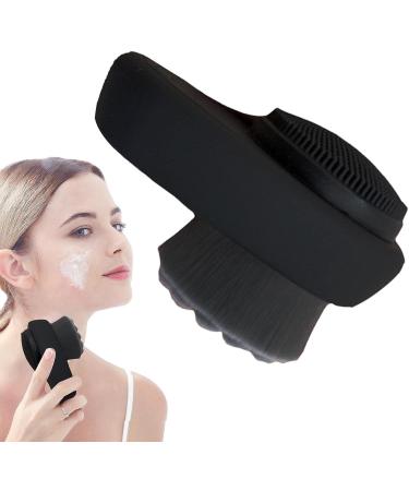 Face Scrubber Reusable Face Scrub Brush Non-slip 2 In 1 Face Massager Silicone Facial Cleaner with Lid For Scrubbing Gyouza Black - Buy Online on GoSupps.com