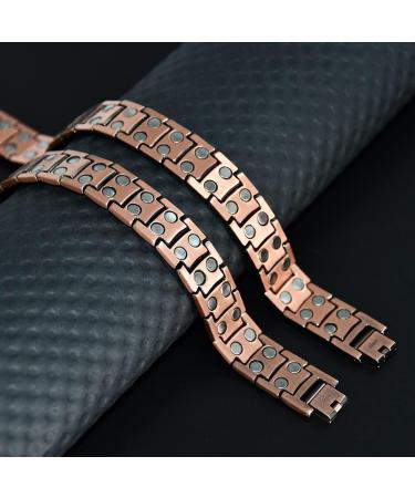 Vicmag Copper Bracelet for Men | Ultra Strength Magnetic Double Row | 99.99% Pure Copper | Adjustable with Tool & Gift Box (Black) - Buy Online on GoSupps.com