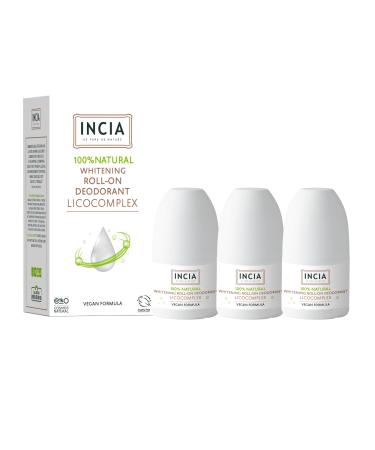 Incia Natural Deodorant | Vegan | Aluminum Free Deodorant for Men and Women | Fresh |Cruelty Free Paraben Free Natural Fragrance (Whitening Pack of 3) Whitining 1.76 Fl Oz (Pack of 3)