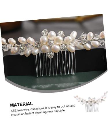 Didiseaon Rhinestone Bridal Comb Bridal Hair Combs Bridal Hair Clip Bridal Headpiece Hair Teasing Comb Floral Hair Accessories Honey Brows Tiara Bride Abs Pearl Decorate - Buy Online on GoSupps.com
