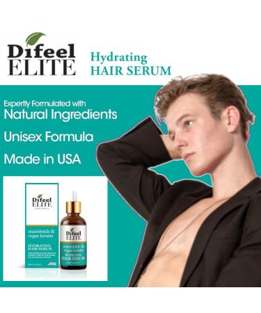 Difeel Elite Niacinamide + Vegan Keratin Hair Serum 2 oz | Hydrating Growth Formula | International Shipping Available - Buy Online on GoSupps.com