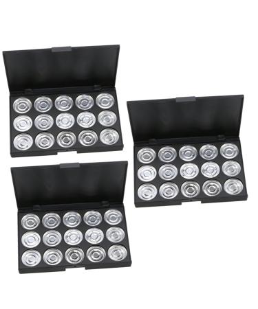 Healvian 3pcs 15 Empty Cosmetic Case Eyeshadow Palette Estuche De Maquillaje Cosmetic Cases for Traveling 1 count (Pack of 1) Silverx3pcs
