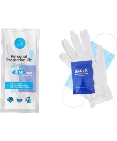 All-in-One Personal Protection Kits to GO - 10 Pack - With Plastic Gloves Hand Cleansing Wipes Disposable Face Mask - Buy Online on GoSupps.com
