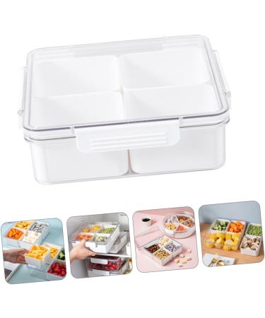 CIYODO Dried Fruit Plate Food Tray Veggie Tray Decor Nut Serving Platter Candy Boxes Convenient Fruit Box 20X20X6.5CM White - Buy Online on GoSupps.com