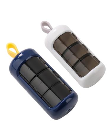 Tablet box Pill dose Pill dose Small for on the go pill box for vitamins good tight power maintaining medical properties.(Jingyi Blue+minimalist white)