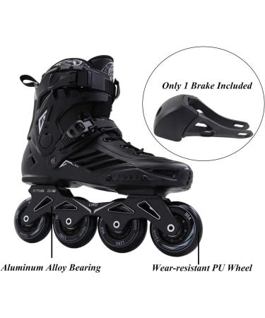 LIKU Black Professional Inline Skates - Unisex Size 11 Men's / Size 12 Women's - Buy Online on GoSupps.com
