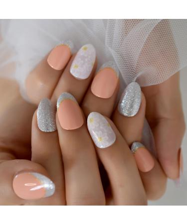 24-Piece Daisy Blossom Silver Glitter Flower Set - Soft Orange Shiny Design for Picnics Dates & Parties - Buy Online on GoSupps.com