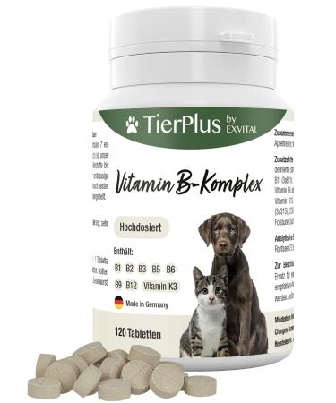 Tierplus Vitamin B Complex for dogs & cats - B1 B2 B3 B5 B6 B9 B12 K3 120 tablets high dosage - Made in Germany - Buy Online on GoSupps.com