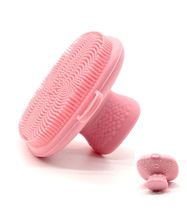 Silicone facial cleaning brush manual scrubber pads silicone face clean massage gently blackwood remover acne porer cleaning agent brush deep cleaning pink-1pcs