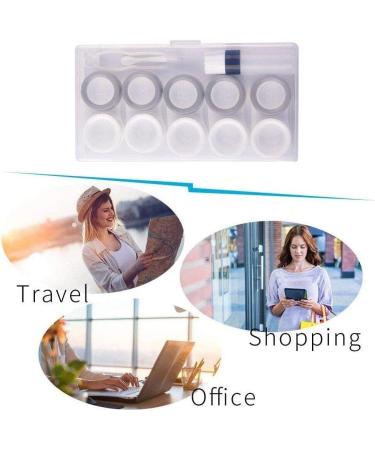 Wudaizhi Travel-Friendly 5-Pair Contact Lens Case Set | Eye Lens Containers | Cosmetic Clasp in White & Gray - Buy Online on GoSupps.com