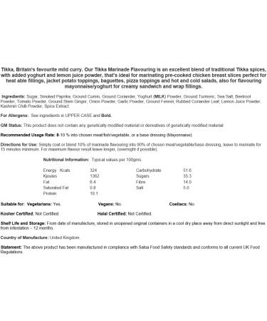 Tikka Marinade Flavouring - 2.5kg Catering Tub - Buy Online on GoSupps.com