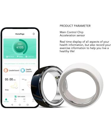 Sleep Tracking Smart Ring | Temperature Monitoring Wearable Gift - Black No. 18 | International Shipping - Buy Online on GoSupps.com