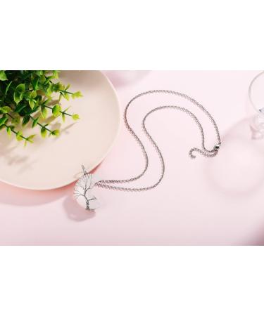 XIANNVXI Crystal Crescent Moon Necklace - Tree of Life Wire Wrapped Healing Crystals Pendant for Women - Reiki Spiritual Jewelry - Clear Quartz - Buy Online on GoSupps.com